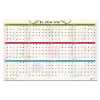 Floral Reversible/Erasable Wall Calendar, 24 x 37, 2021