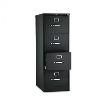 510 Series Four-Drawer Full-Suspension File, Legal, 52h x25d, Black