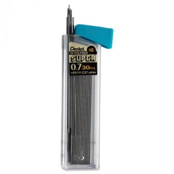 Pentel Super Hi-Polymer HB Refill, 0.7 mm Medium PT -Black 30/Pk