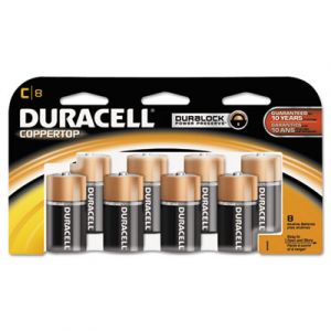 CopperTop Alkaline Batteries with Duralock Power Preserve Technology, C, 8/Pk