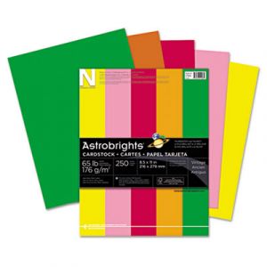 Astrobrights Colored Card Stock, 65 lb., 8-1/2 x 11, Assorted, 250 Sheets