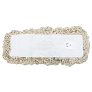 Industrial Dust Mop Head, Hygrade Cotton, 18w x 5d, White