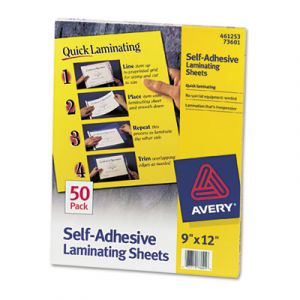 Clear Self-Adhesive Laminating Sheets, 3 mil, 9 x 12, 50/Box