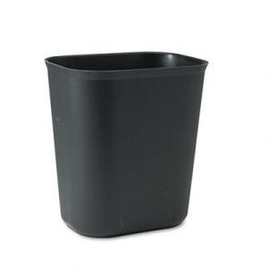 Fire-Resistant Wastebasket, Rectangular, Fiberglass, 3.5gal, Black