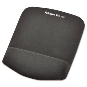 PlushTouch Mouse Pad with Wrist Rest, Foam, Graphite, 7 1/4 x 9-3/8