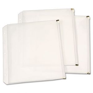 Zippered Binder Pockets, 8-1/2 x 11, Clear, 3 Pockets/Pack