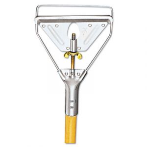 Screw Clamp Metal Head Wooden Mop Handle, #20+, 1 1/8 dia x 63, Natural