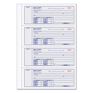 Receipt Book, 2 3/4 x 7, Triplicate with Carbons, 200 Sets/Book