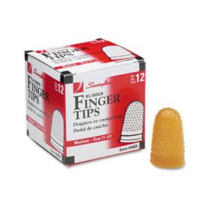 Rubber Finger Tips, Size 11 1/2, Medium, Amber, 1/Dozen