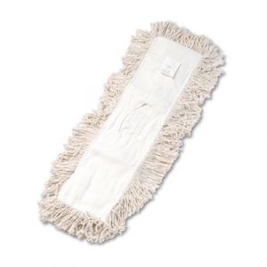 Industrial Dust Mop Head, Hygrade Cotton, 24w x 5d, White