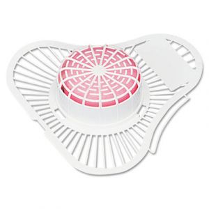 Urinal Screen w/ Para Deodorizer Block, Cherry, 12/Box