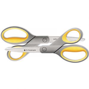 Titanium Bonded Scissors, 8" Straight, 2/Pack