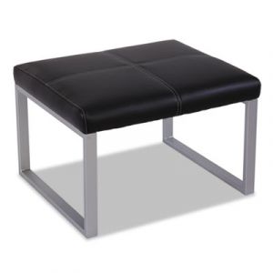 Ispara Series Cube Ottoman, 26-3/8 x 22-5/8 x 17-3/8, Black/Silver
