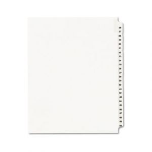 Avery-Style Legal Side Tab Divider, Title: 26-50, Letter, White, 1 Set