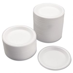 Celebrity Foam Plates, 7 Inches, White, Round, 125/Pack
