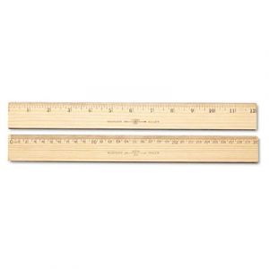 Wood Ruler, Metric and 1/16" Scale with Single Metal Edge, 30 cm