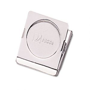 Magnetic Clip, Steel, 7/8" Capacity, 1-1/2"w, Chrome