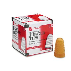 Rubber Finger Tips, Size 11, Small, Amber, 1/Dozen