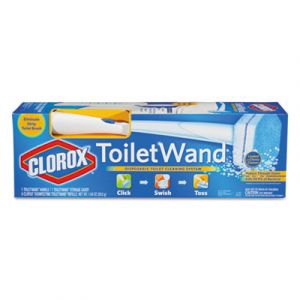 Toilet Wand Disposable Toilet Cleaning Kit: Handle, Caddy & Refills, White