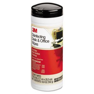 Disinfecting Desk & Office Wet Wipes, Cloth, 7 x 8, 25/Canister
