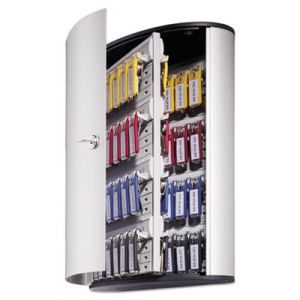 Locking Key Cabinet, 72-Key, Brushed Aluminum, 11 3/4 x 4 5/8 x 15 3/4