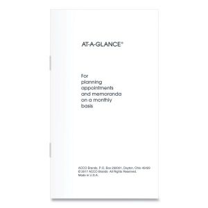 Pocket Size Monthly Planner Refill, 3 1/2 x 6 1/8, White, 2021