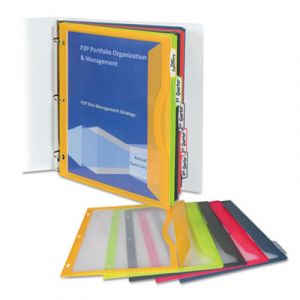 Binder Pocket With Write-On Index Tabs, 9 11/16 x 11 3/16, Assorted, 5/Set