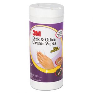 Desk & Office Cleaner Wipes, Cloth, 7 x 8, 25/Canister