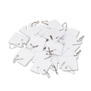 Replacement Slotted Key Cabinet Tags, 1 5/8 x 1 1/2, White, 20/Pack