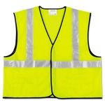 Class 2 Safety Vest, Fluorescent Lime w/Silver Stripe, Polyester, 2X