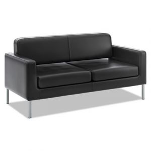 VL888 Series Reception Seating Sofa, 67 x 28 x 30 1/2, Black SofThread? Leather