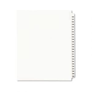Avery-Style Legal Side Tab Divider, Title: 126-150, Letter, White, 1 Set