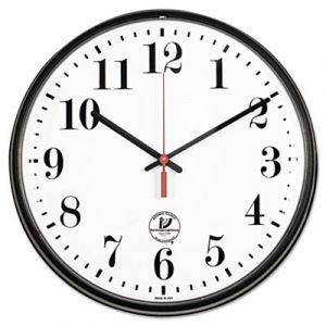 Atomic Slimline Contemporary Clock, 12-3/4", Black