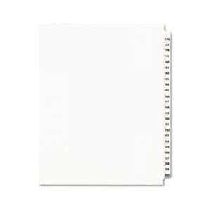 Avery-Style Legal Side Tab Divider, Title: 176-200, Letter, White, 1 Set