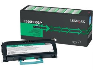 Lexmark E360H80G Black High Yield Toner Cartridge - Yield 9,000 Pages