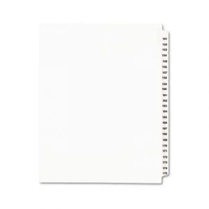Avery-Style Legal Side Tab Divider, Title: 151-175, Letter, White, 1 Set