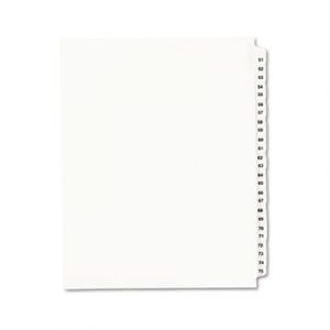 Avery-Style Legal Side Tab Divider, Title: 51-75, Letter, White, 1 Set