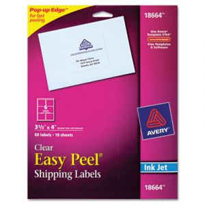 Clear Easy Peel Mailing Labels, Inkjet, 3 1/3 x 4, 60/Pack