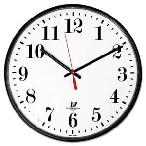 Quartz Slimline Clock, 12-3/4", Black