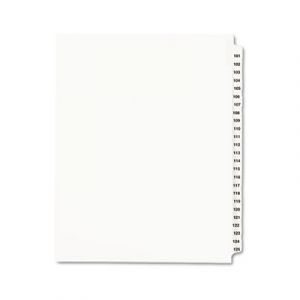Avery-Style Legal Side Tab Divider, Title: 101-125, Letter, White, 1 Set