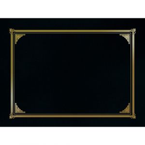 Certificate/Document Cover, 12 1/2 x 9 3/4, Black, 6/Pack
