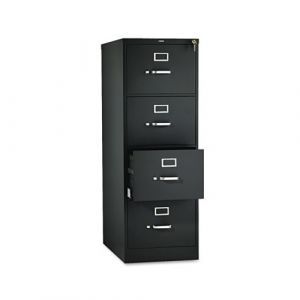 510 Series Four-Drawer Full-Suspension File, Legal, 52h x25d, Black